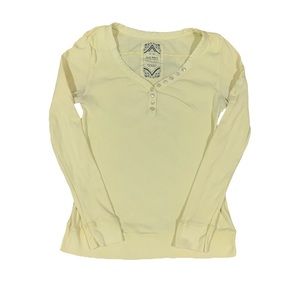 vintage old navy yellow henley shirt